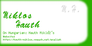 miklos hauth business card